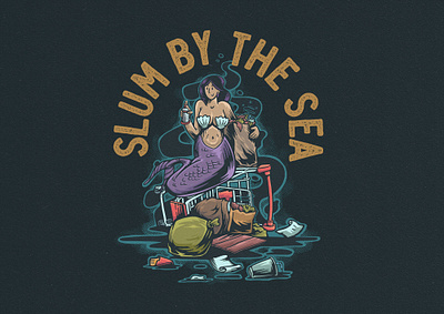 SLUM BY THE SEA clothing clothing brand commissionwork dribbble illustration surf surfapparel surfdesign surfillustration surfmerchandise