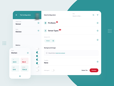 Sensor Product Widget configuration data design kitchen latvia metrics product riga sensor service tile type ui ux widget