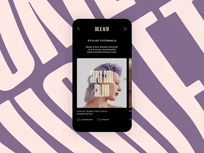 Hairstyling Tutorials Concept app app ui booking dark theme hair salon mobile mobile ui product design prototype