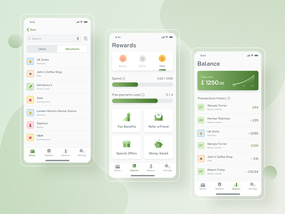 Mobile banking app concept app concept app design bank app banking banking app bankingapp clean design clean ui green app mobile app mobile app design mobile design mobile ui pastel pastel colors rewards rewards app ui ui design ux