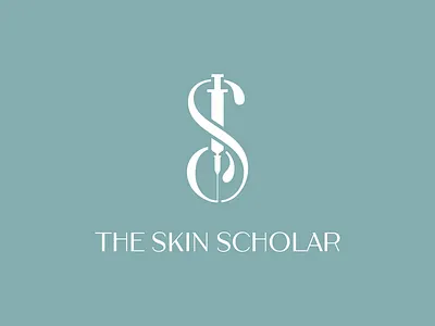 The Skin Scholar Logo Design beauty branding cool symbol letter s logo design medical monogram s logo skin skincare syringe logo mark womens health