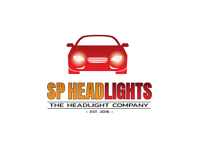 SP Headlights branding carlogo cars flat headlights lights logo logodesign