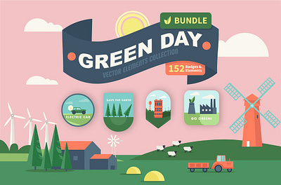 Green Day - Graphic Collection art background color colorful creative design elements graphic graphic collection graphics collection green green day illustration illustration art illustrations poster poster art posters vector vector art