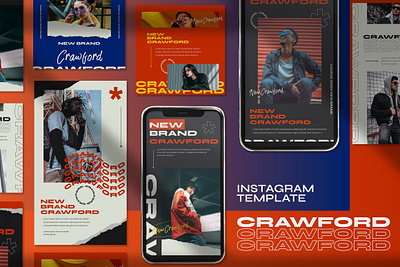 Crawford - Instagram Post Stories blog blogger color design fashion instagram instagram banner instagram post instagram stories instagram story template instagram template instagram templates posts professional simple social media social media pack social media templates stories templates