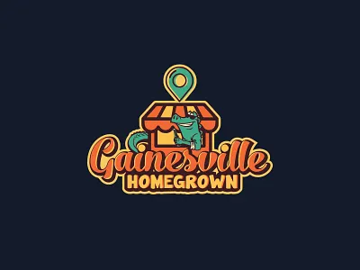 Logo for "Buy Local" aligator colorful company crocodile design gainesville homegrown icon illustration local business logo pin typography