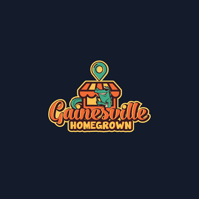 Logo for "Buy Local" aligator colorful company crocodile design gainesville homegrown icon illustration local business logo pin typography