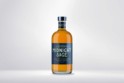 Midnight Sage Whiskey alcohol alcohol branding beverage brand identity design brand naming branding cpg graphic design label design logo design packaging packaging design product mockup whiskey whiskey and branding