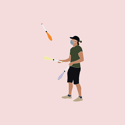 Flat People Juggling art covid flat illustration illustrator juggle minimal vector