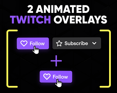 Animated Twitch Follow & Subscribe 2 Pop-Up Overlays for Stream animated overlay twitch twitch overlay