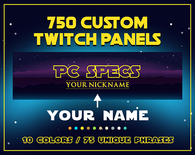 750 Custom Panels for Twitch / Star Wars star wars stream graphic twitch twitch graphic twitch panels
