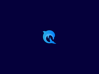 Dolphin brand identity branding gradient logo logo design mammal tech