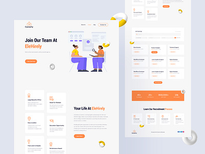 Careerly - Company Career Page Template V2 agency website branding careers page company career design hiring illustration job application job post landingpage product ui ux