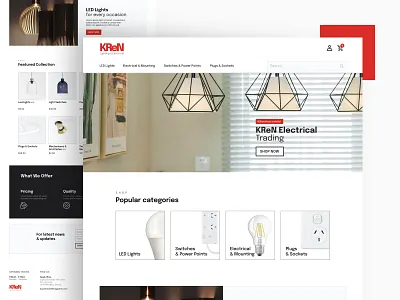 Electric Lighting Company clean epilogue landing unsplash webdesign xd