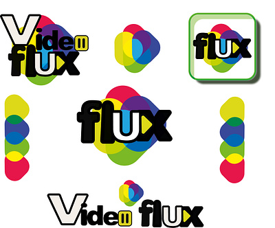 FLUX VIDEO app logo design design illustraion illustrator logo mockup photoshop vector video app