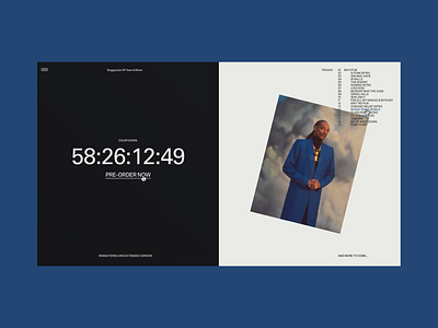 Album Pre-Order Hero album concept countdown design exploration desktop editorial event grid hiphop layout list music pre order product design snoop dogg type ui web design website