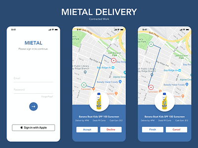 MIETAL Delivery app branding clean client clientwork design flat ios mobile typography ui ux