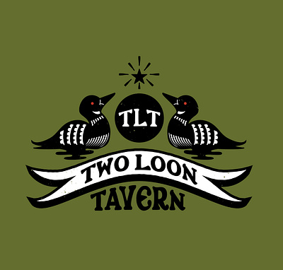 Two Loon Tavern branding design graphic illustration logo logodesign loonlogo vector