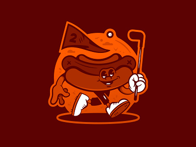 Hotdog and Golf branding character characterdesign cloud feet flag food golf golfball golfer golfing hands hotdog logo logos shoes