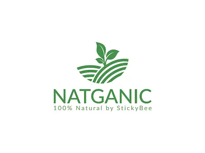 NATGANIC branding design icon letter logo logo natganic natural natural logo nature nature illustration organic sticky bee logo tree typography vector