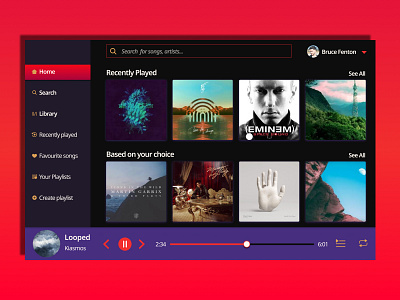 Music Player dailyui interaction design music player ui ui uidesign user interface design