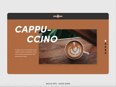 Daily UI #072 - Image Slider 072 adobe xd animation app cappuccino challenge coffee dailyui design digital gallery image image slider interaction interface minimal slider transition ui ux