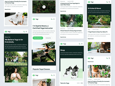 Mobile Design | Yogi - Yoga Studio Webflow Template coach fitness green gym health mobile mobile app mobile design mobile ui plant plants responsive responsive design webflow wellness yoga