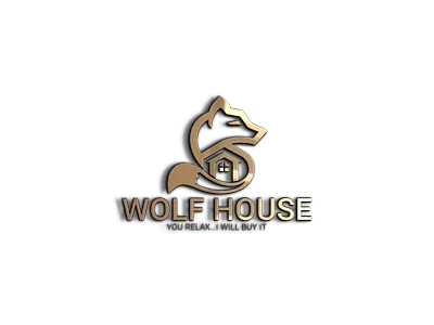 WOLFHOUSE branding design home house icon logo logodesign luxury logo luxury logo design monogram logo realestate service services typography vector wolf wolf logo wolfhouse logo