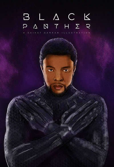 black panther illustration black panther 2 branding creative drawing graphic design illustration logo panther paper photoshop poster saikat sarkar