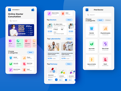 Doctor's Appointment Online adobe xd app design app layout design doctor app doctor appointment medicine pharmacy typography ui uiuxdesign ux vector