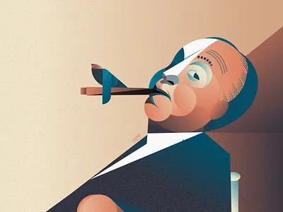 Alfred Hitchcock character cubism design dribbble geometric geometry hitchcock illustration illustrator portrait vector