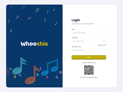 Music Web Application Login Screen admin application dashboard music music coaching music platform platform ui uiux web app web design webapp webapplication