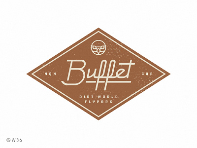 W36 - DWFP Buffet badge brand buffet food geometric lettering logo retro sign stroke vintage