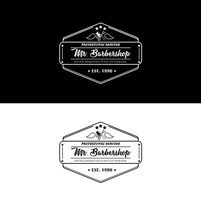 Barbershop hair haircut icon logotype vintage logo