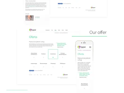 Dental interface responsive template ui ux design user interface web design