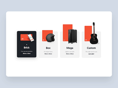 Bloq.it - Locker Size Hover Interaction design freelancer hover interaction redesign startup ui web web design web designer webflow website