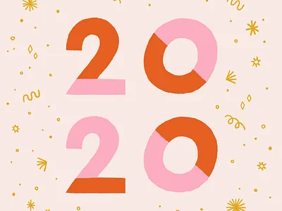 2020 2020 colorful creative design design illustration new year pattern pattern design procreate type typography wallpaper