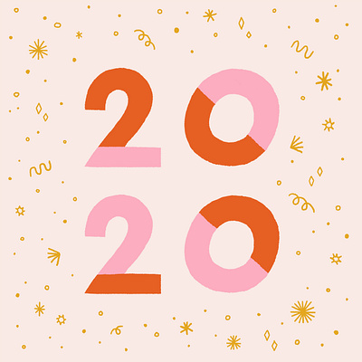 2020 2020 colorful creative design design illustration new year pattern pattern design procreate type typography wallpaper