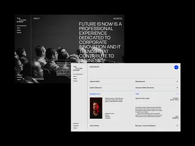 The Future is Now - Events Website design events events website graphic design interaction design interface landing page minimal minimalistic typogaphy typography ui user interface ux web web design website