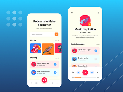 Podcast UI UX Design 2020 trend 2020 trends daily 100 challenge figma mobile ui ux music podcast podcast app podcasting trends 2020 ui ux ui design ui kits ux design web ui kit xd ui kit