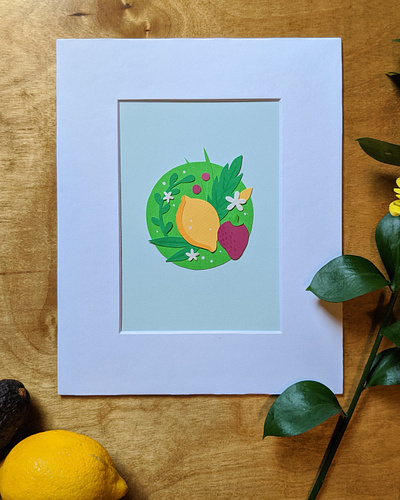 Lemon cut paper art art collage cut paper illustration paper