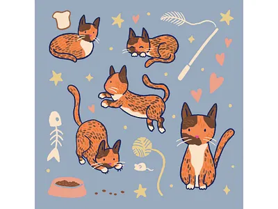 Cat doodles art cat design digital drawing drawing illustration procreate procreate art