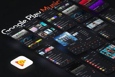 Google Play Music animation app design concept google play music interaction design mobile music app redesign ui design ux design