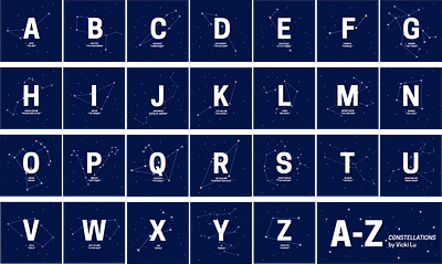 Constellation Alphabet alphabet constellation daily challange daily ui stars typography