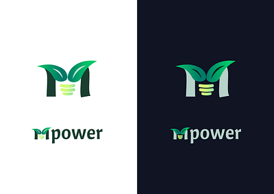 mpower branding energy energy drink environment leaf light logo logo design ui