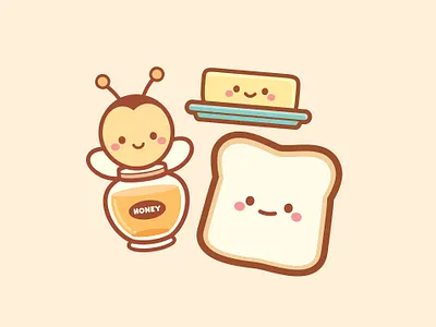 Honey Toast adobe illustrator branding character design cute design illustration jerrod maruyama jmaruyama kawaii vector