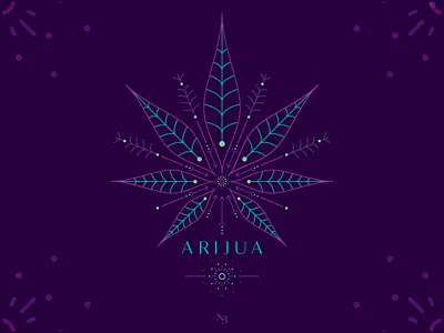 Cannabis amazing logo cannabis cannabis branding colorful dark purple flat premium