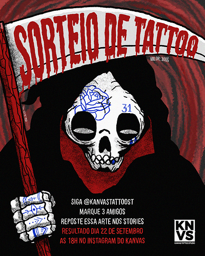 Cartaz Sorteio illustration tattoo