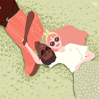 Together in the Summertime 2d illustration art artwork characterdesign color palette couple design digital design digital drawing dribbble illustration flat design graphic artist graphic design illustration procreate procreate illustration summertime