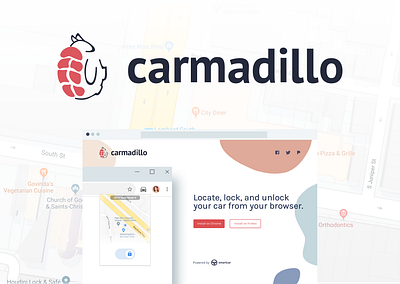 Carmadillo branding car extension landing page logo smartcar ui ux web design