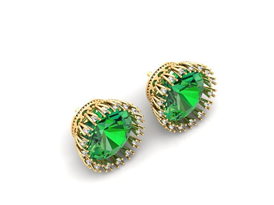Halo Stud Gold Earrings design gold jewellery jewelry rapid prototypes